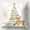 Christmas Theme Pillowcase New Year Gift Santa Claus Fawn Pillow Cover Home Room Decoration Living Room Sofa Cushion Cover Short