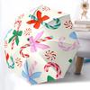 1pc Candy Canes Automatic Folding Umbrella - 8-Rib Automatic Open/Close, Portable Collapsible Compact Umbrella Yy251218068