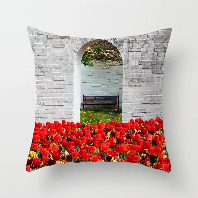 Flower Pattern Pillowcase Car Ornaments Office Living Room Home Pillowcase