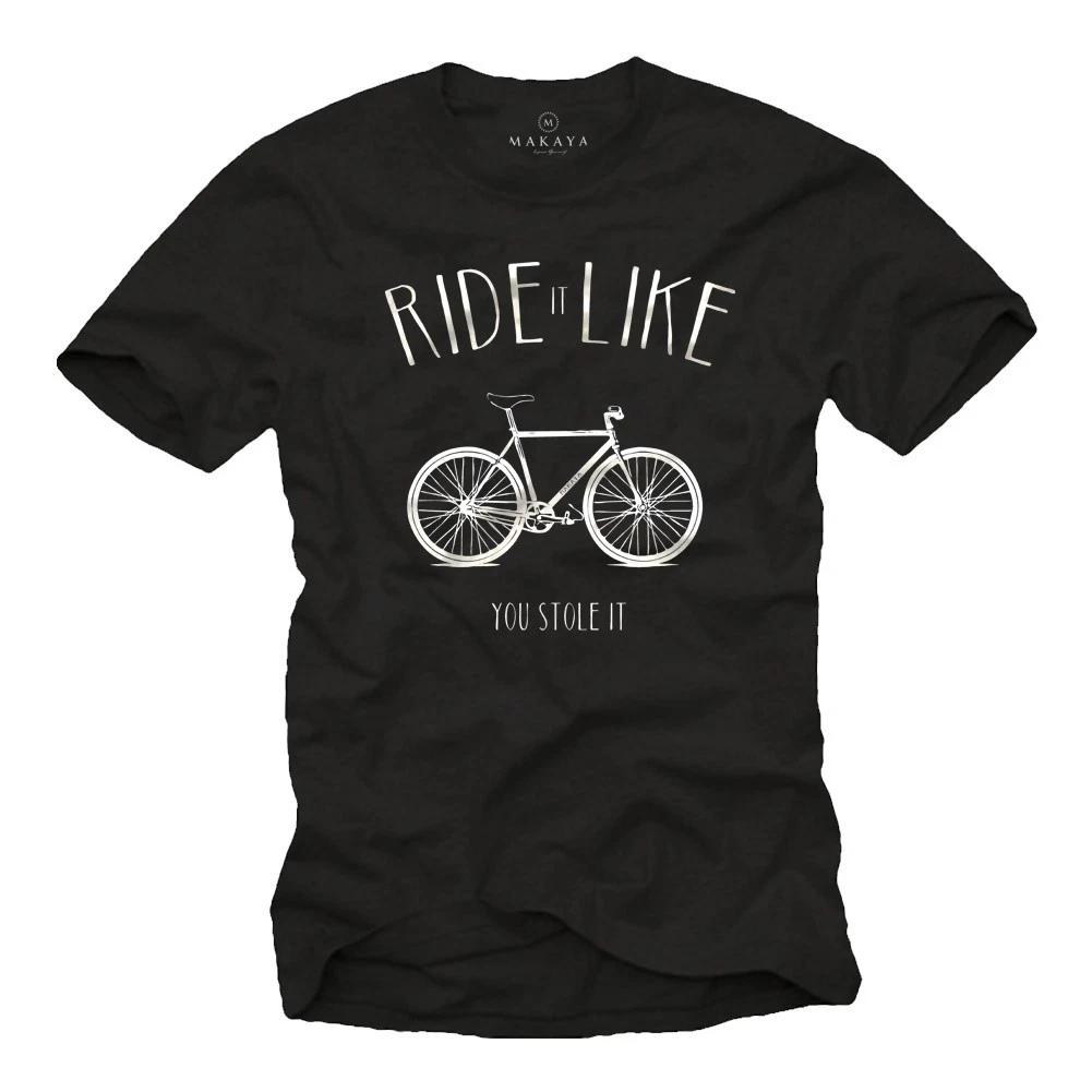 Cool Bicycle Mens T-Shirt with Fixie - Mens Road Bike Biker Cycling Jersey- 2XL