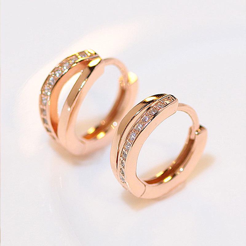 

Korean S925 Silver Simple Retro Earrings with Micro-Inlaid Zircon