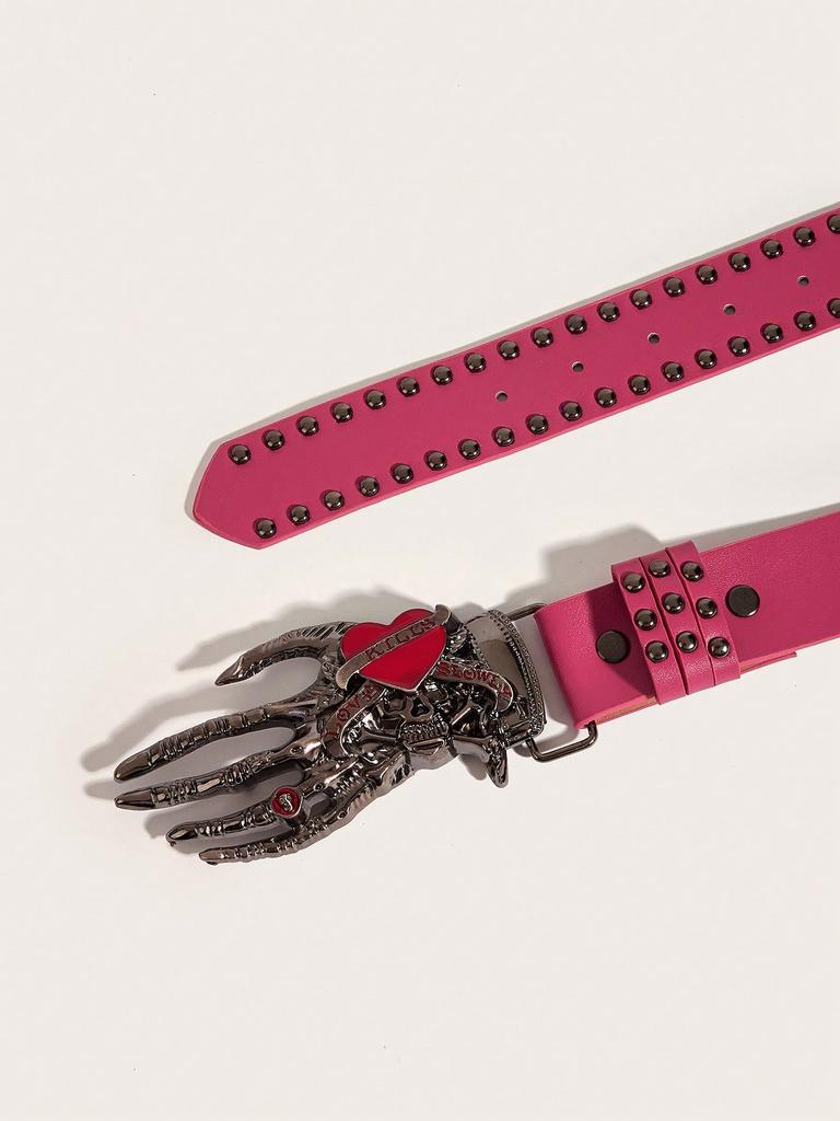American Punk Hot Girl Y2K Skull Love Palm Belt, Niche Versatile Fashion Belt
