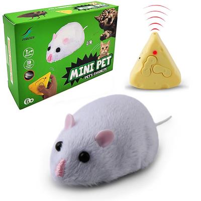 Tipmant Mini-Sized RC Mouse Remote Control Animal Prank Scary Toy for Cats and Dogs Kids Christmas Birthday Gift (White)