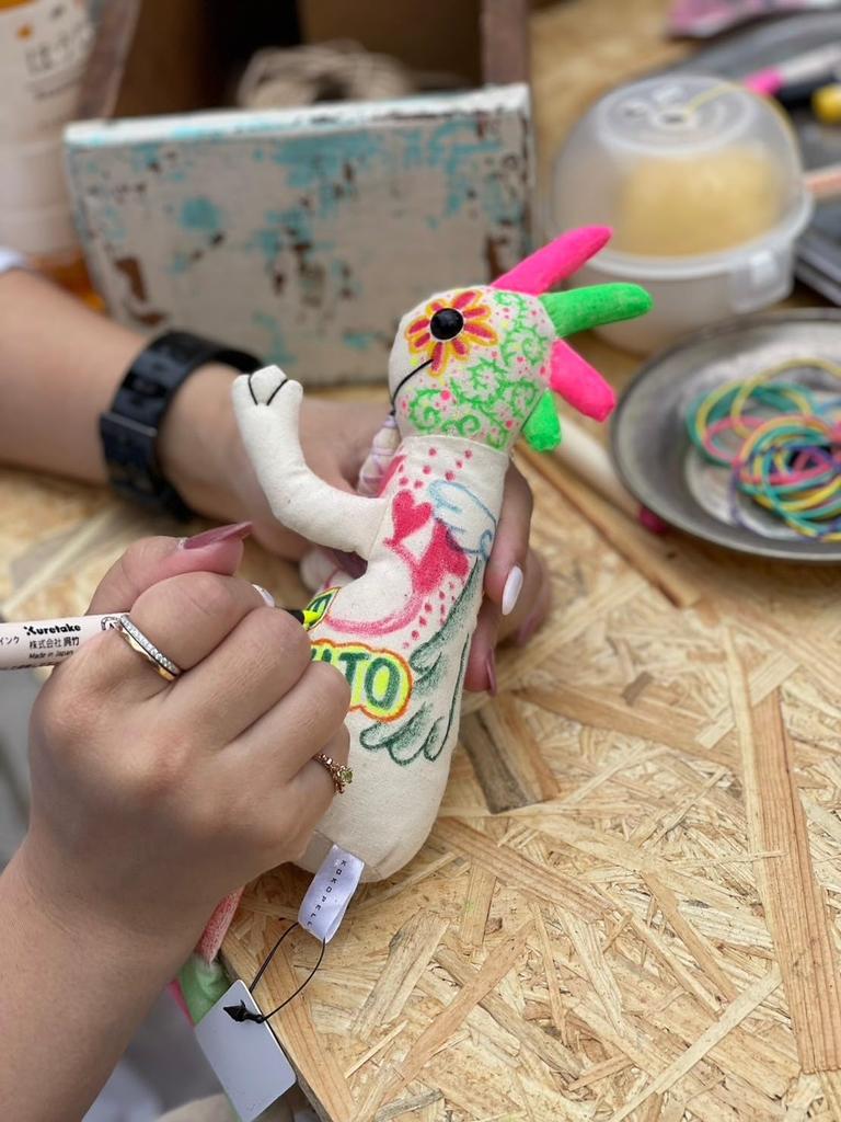 Canvas Doll Kokopelli Medium 21 x 14 x 6 cm Message Colored Paper Gift Present Art Workshop Present Get Well Gift Celebration