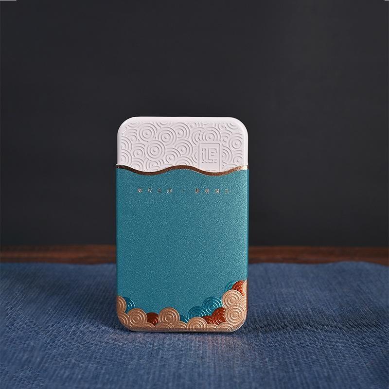 Rectangular Wavy Pattern Metal Storage Box Small Portable Organizer for Tea Bags Coffee Pods Home Office Use