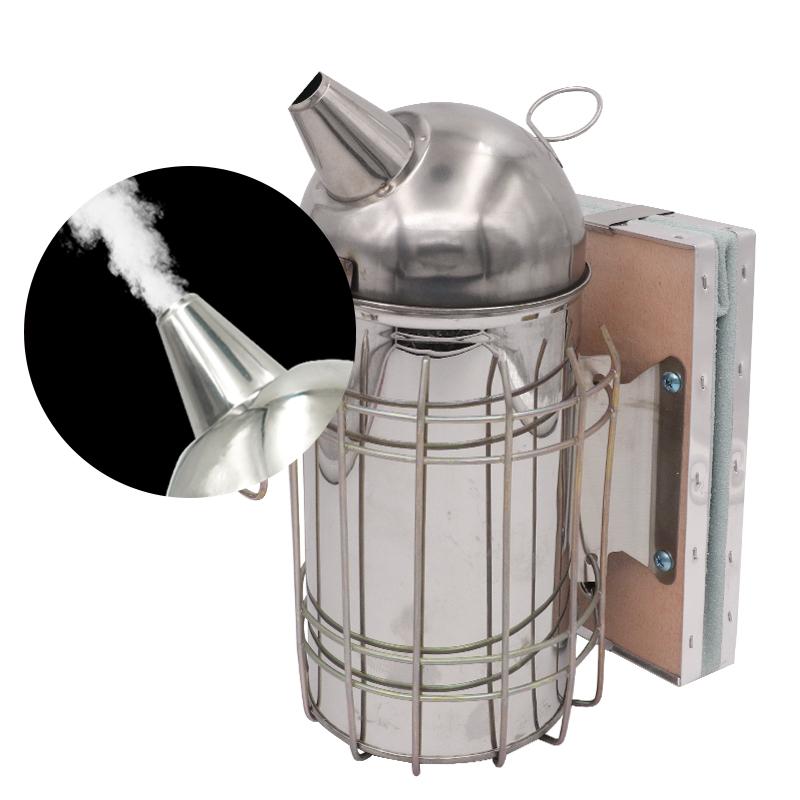 Stainless Steel Manual Bee Hive Smoker Transmitter Kit With Galvanized Sheet Beekeeping Tool Apiculture Smoke Sprayer or a Bomb