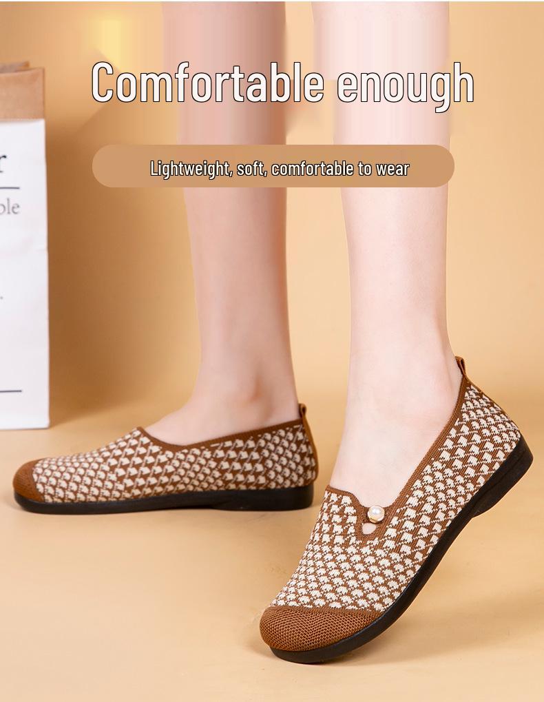Women's Retro Soft Sole Non-slip Flat Shoes - Comfortable Spring/Autumn Casual Shoes for Middle-aged & Elderly