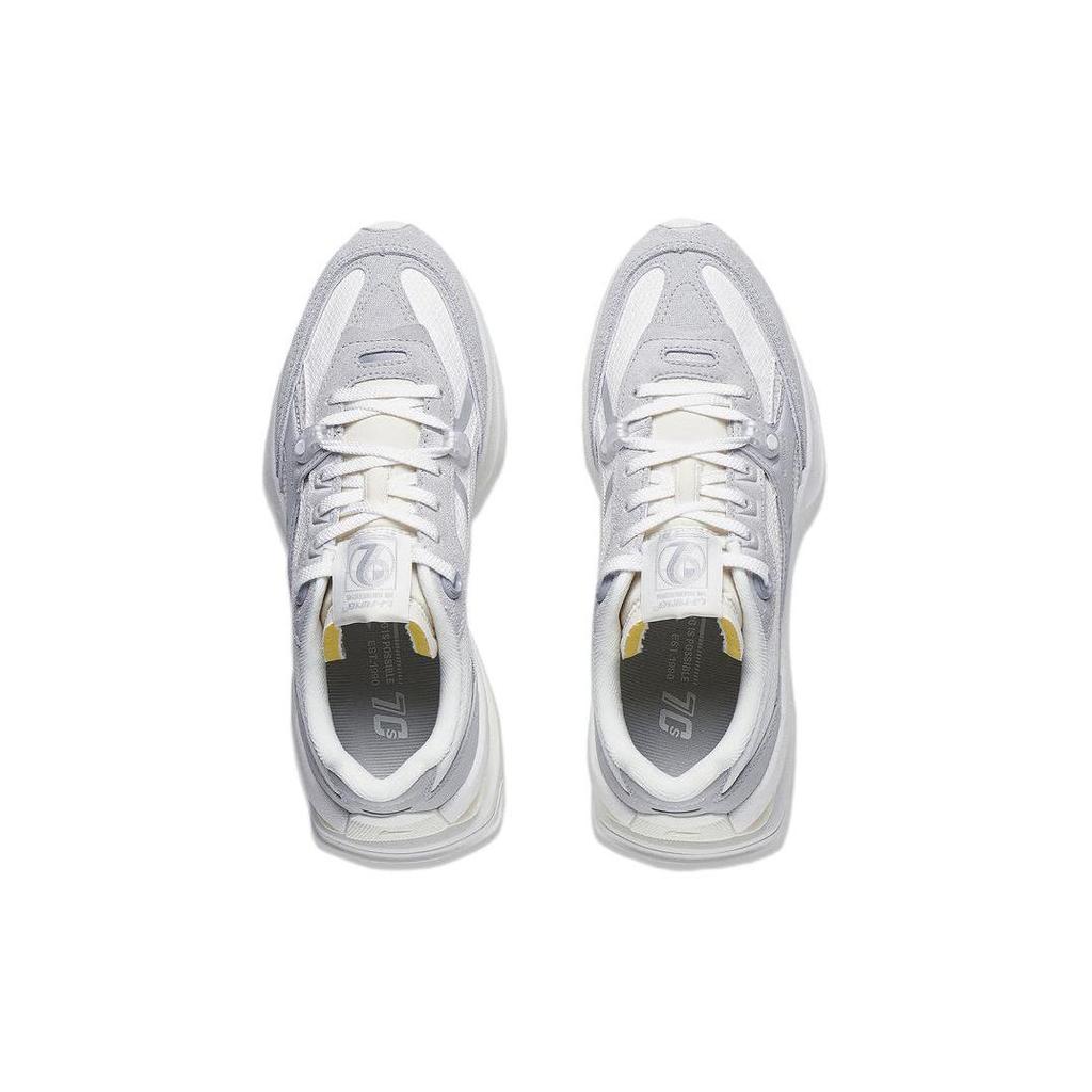 Li Ning 92 Shadow Slip Resistant Abrasion Resistant Low top Casual Shoes Women's Gray White AGCT250-3