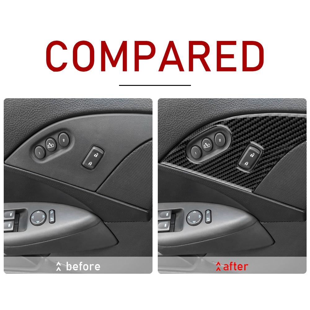 Car Door Lock Panel Button Switch Frame Trim Carbon Fiber Sticker For Chevrolet Corvette C6 2005-2013 Auto Interior Accessories