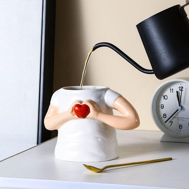 Creative Ceramic Mug Cute Heart Cup Coffee Cup Lovers Cup Meaningful Birthday Gift for Girlfriend