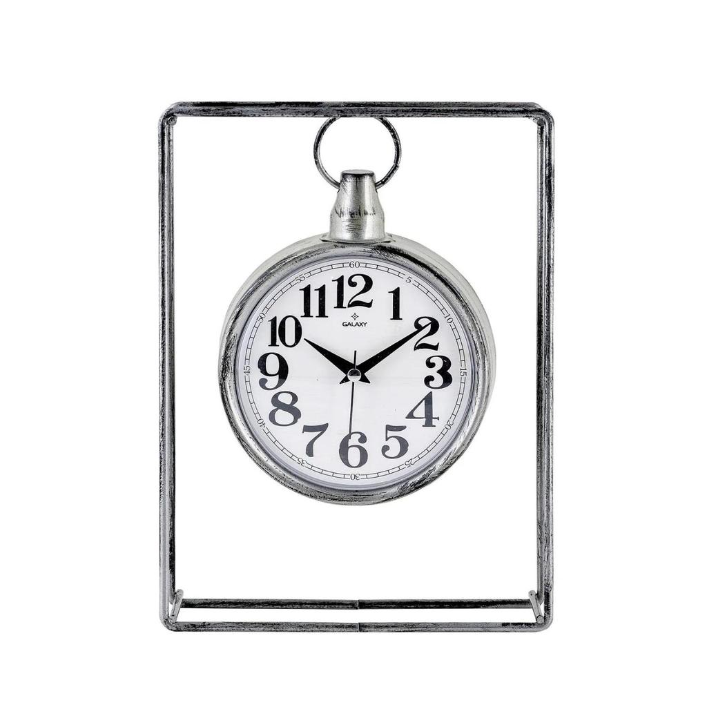 MUYIKA Supera Decorative Metal Table Clock with Silent Mechanism, 23x32 Cm, 3 Different Colors, Home Decoration, Table and Desk Clock, Stylish Clock