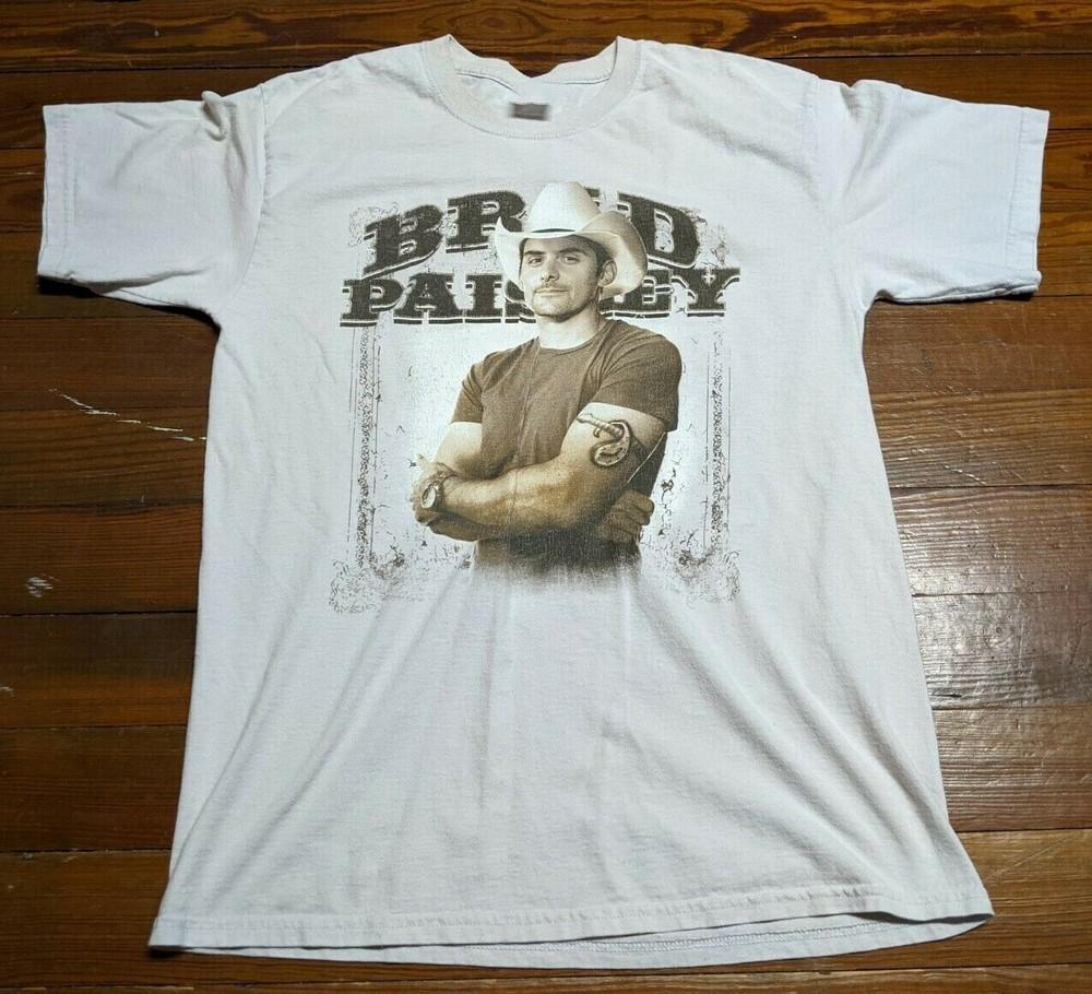 

Brad Paisley 2002 Tour Shirt Country Tee Shirt White Unisex S-4XL 1J0043 Unisex T-Shirt S