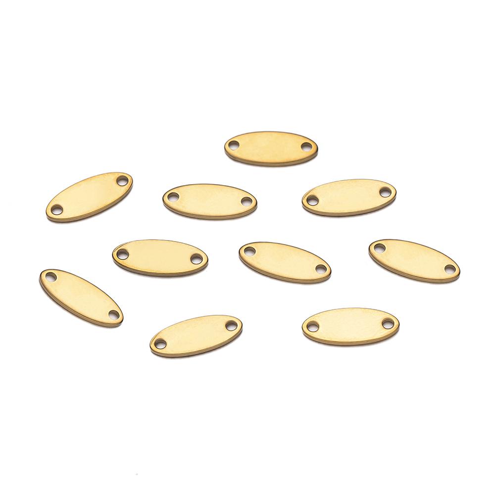 10/20Piece/Pack Stainless Steel Dog Tag Double Hole Hexagon Charms Pendants For DIY Necklace Jewelry Making Accessories