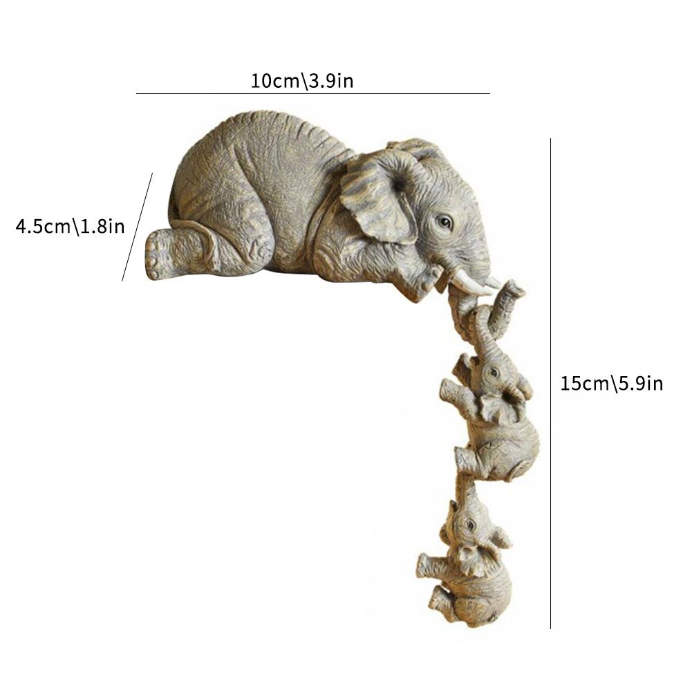 Nouveaux Artisanats Suspendus Éléphant Œuvre d'Art Cour Extérieure Enfants Éléphants Trois Ornements de Mère Re Z1T0