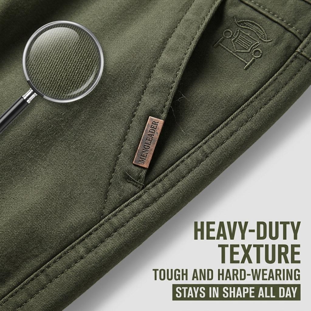 Plus-Size Men Work Pants Spring Autumn Outdoor Straight-Leg Trousers Durable Cotton Cargo Pants With Multi Pockets