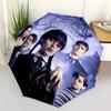 Nevermore Academy, Addams Family- Automatic Opening and Closing, 8-rib Structure Portable Umbrella, Suitable for Men and Women in All Season