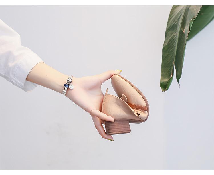6125-1 Huidong County Daling Shoes Female Thick Heel Fairy Wind Middle Heel Spring Shoes Mary Jane Women's Shoes Single Shoes