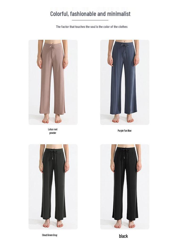 Damen High-Waist Schnelltrocknend Weitbein Yogahose für Fitness & Tanz