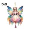 Automobile Pendant 2D Acrylic Colorful Butterflies Fairy Charm Car Decoration Car Rearview Mirror Hanging Ornament