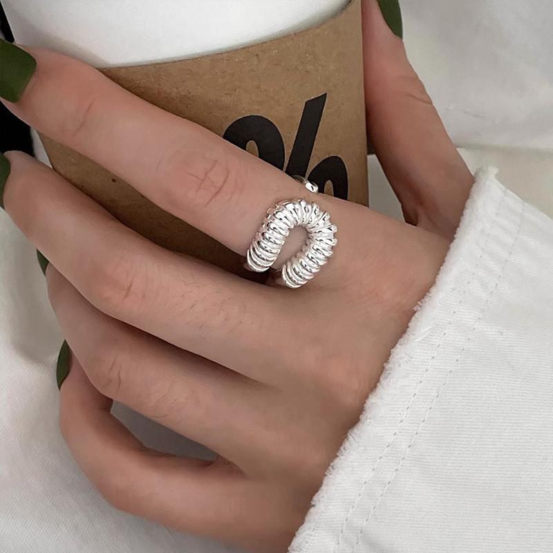 Style Minimalist Korean Geometric Copper Ring Adjustable Size Fashion Accessory Women For