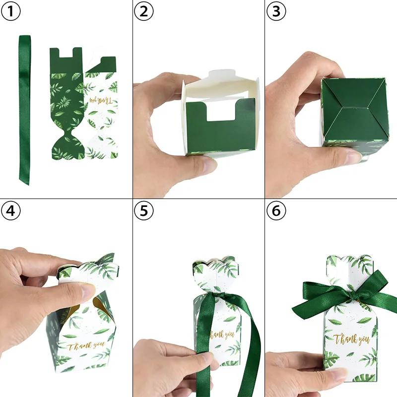 20pcs Green Saudi National Day Small Square Candy Paper Boxs for Saudi National Day Theme Party DIY Candy Packaging Supplies