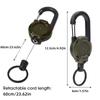 1/5pcs Retractable Heavy Duty Pull Reel Carabiner Strong Steel Wire Rope Buckle Spring Key Ring Outdoor Sporty attachment Keychain Tool