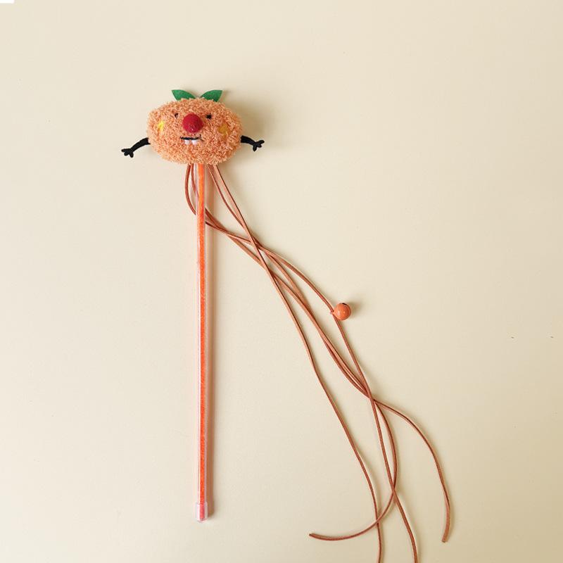 Cartoon Character Plush Bell Tassel Ball Sounding Cat Teaser Wand