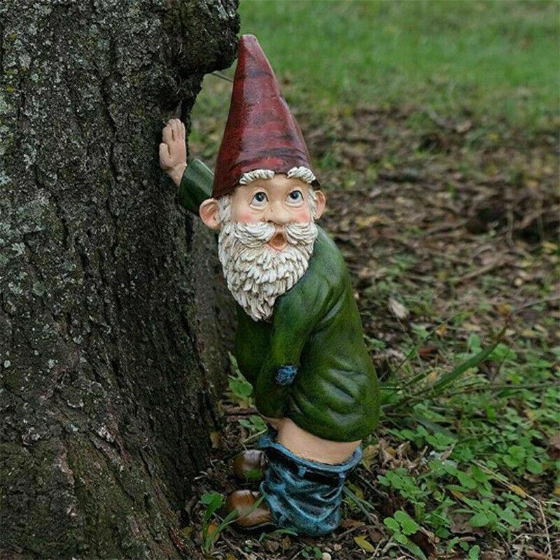 Creative Naughty Gnome Garden Statue Vibrant Resin Dwarf Yard Outdoor Decorative Sculpture