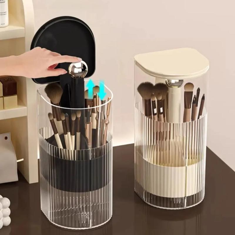 Automatische Liftende Make-up Kwastenhouder Met Stofdicht Deksel Cosmetische Opbergdoos Voor Kwasten, Lippenstiften Make-up Organizer Voor Kaptafel