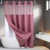 No Hooks Required Dotted Waffle Weave Shower Curtain with Snap In Liner - 71W X 74H,Hotel Grade,Spa Like Bath Curtain,Gray
