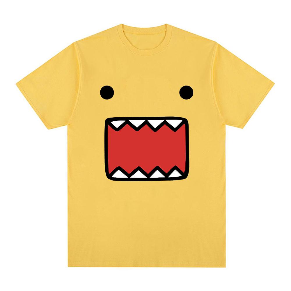 T-shirt Grafiche Viso Bambola Domo Kun Unisex Donna Cotone Casual Magliette Girocollo Manica Corta T-shirt Oversize Harajuku Streetwear