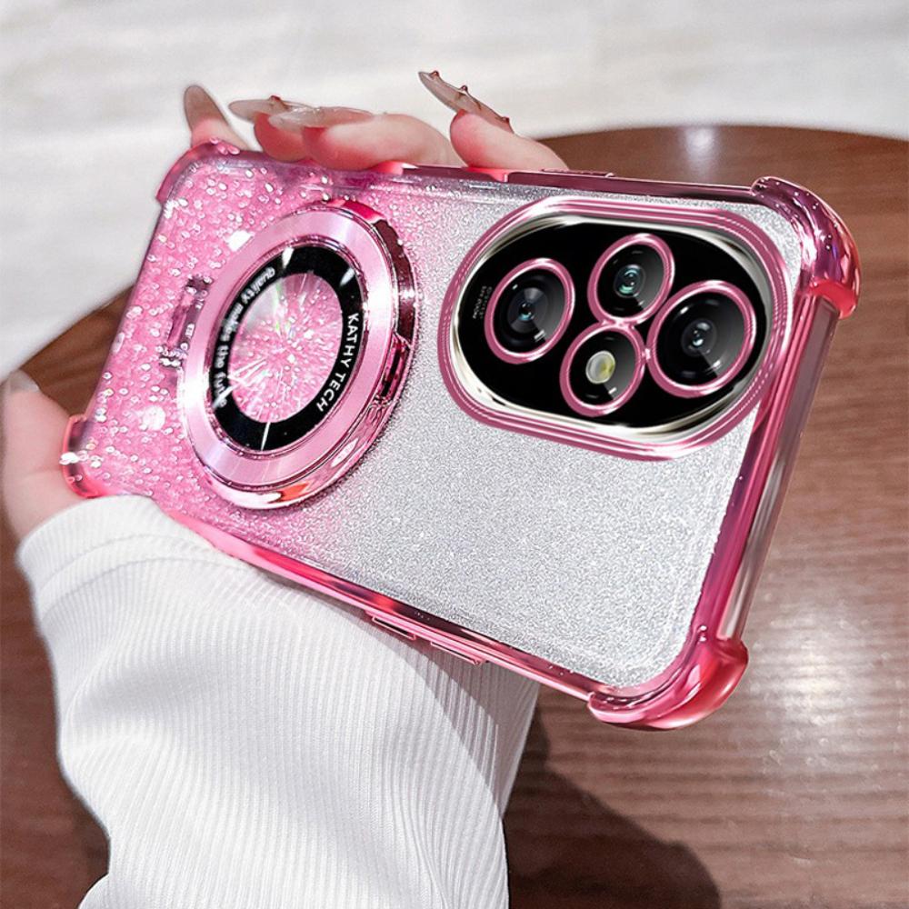 Shockproof Glitter Plating Magsafe Holder Case For Honor 200 100 90 80 70 60 Pro Soft Cover