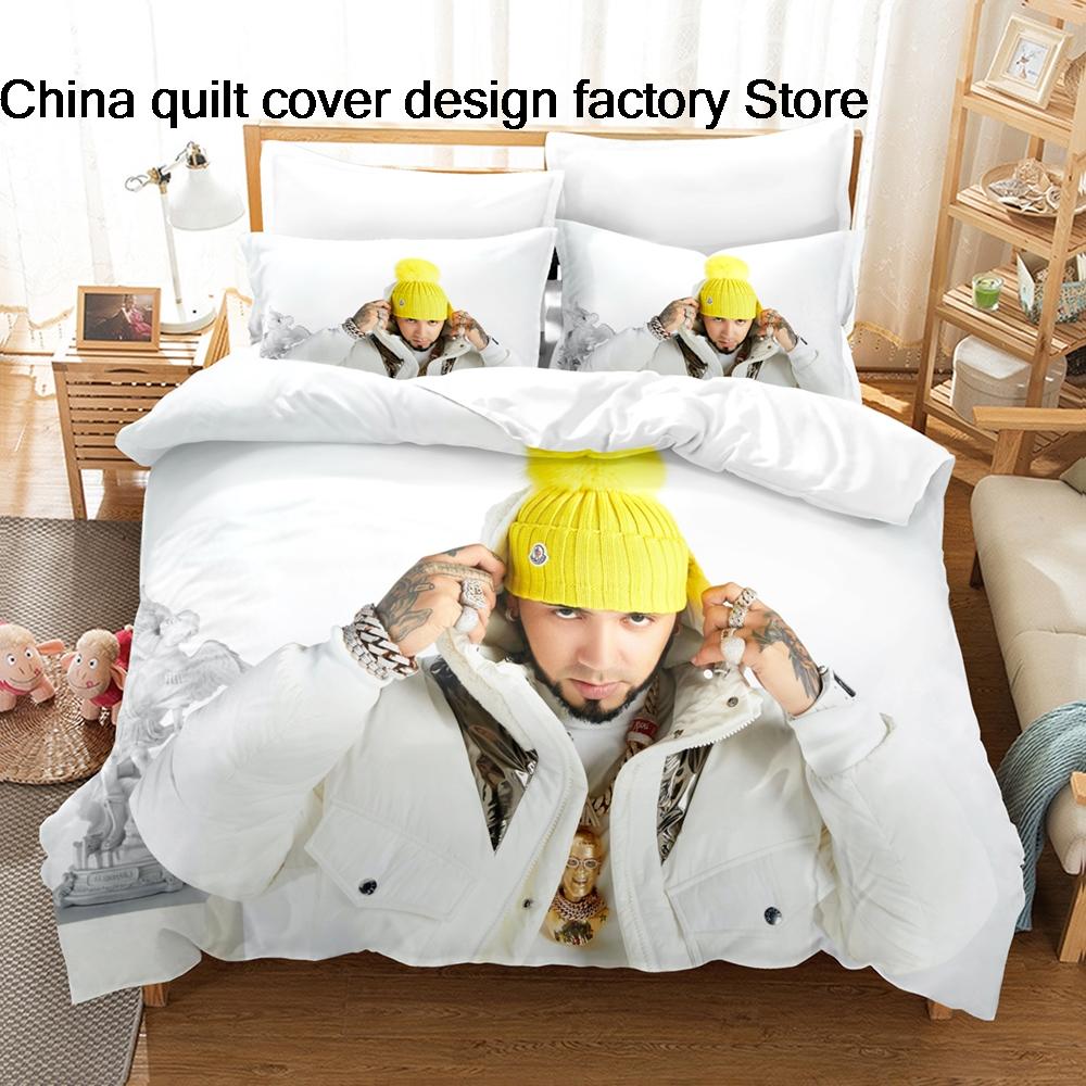 Duvet Cover Pillowcase Rapper Real Hasta La Muerte Bed Linen for Bedroom Decor All Sizes Available 3D Anuel AA Bedding Set 3Pcs