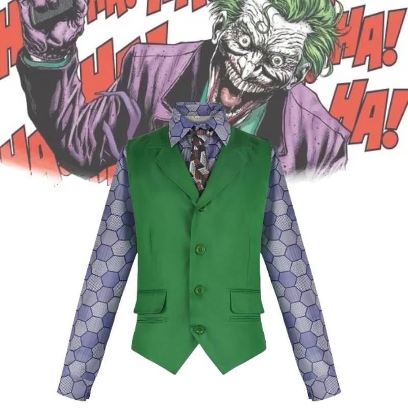 Kostým Temného rytíře Jokera Klauna se sadou košile, vesty a kravaty pro Halloweenské Cosplay