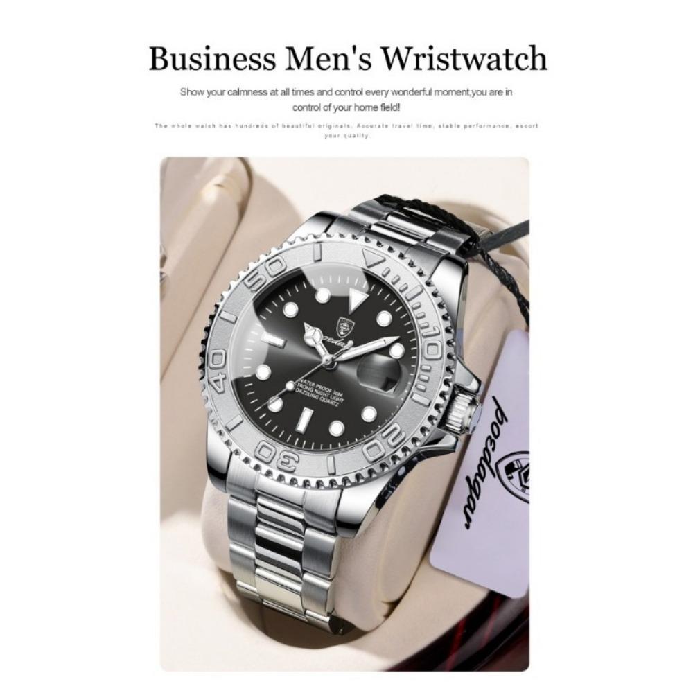 POEDAGAR Top Luxury Male Watch Waterproof Luminous Date Watch Stainless Steel Clock Sport Fashion Quartz Watches