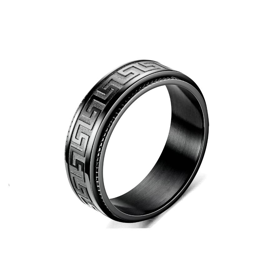 Cross-border explosion, rotatable titanium steel ring for men, decompression and anti-anxiety rotating couple ring, popular jewelry