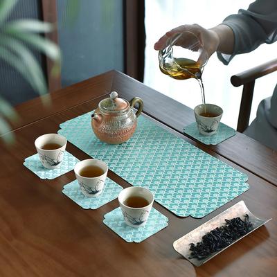 Torchon de cuisine style chinois Sous-verre vintage Napperons de table pour boisson au thé Isolation thermique Antidérapant Napperons Accessoires de décoration intérieure
