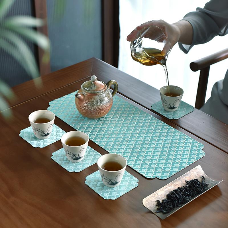 Chinese Style Tea Towel Vintage Coaster Table Mats for Tea Drink Heat Insulation Anti-slip Placemats Home Decoration Accessories