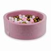 Dry Pool 90x30cm Velvet Soft Pink with 200 Balls: Pearl, Old Gold, Light Pink