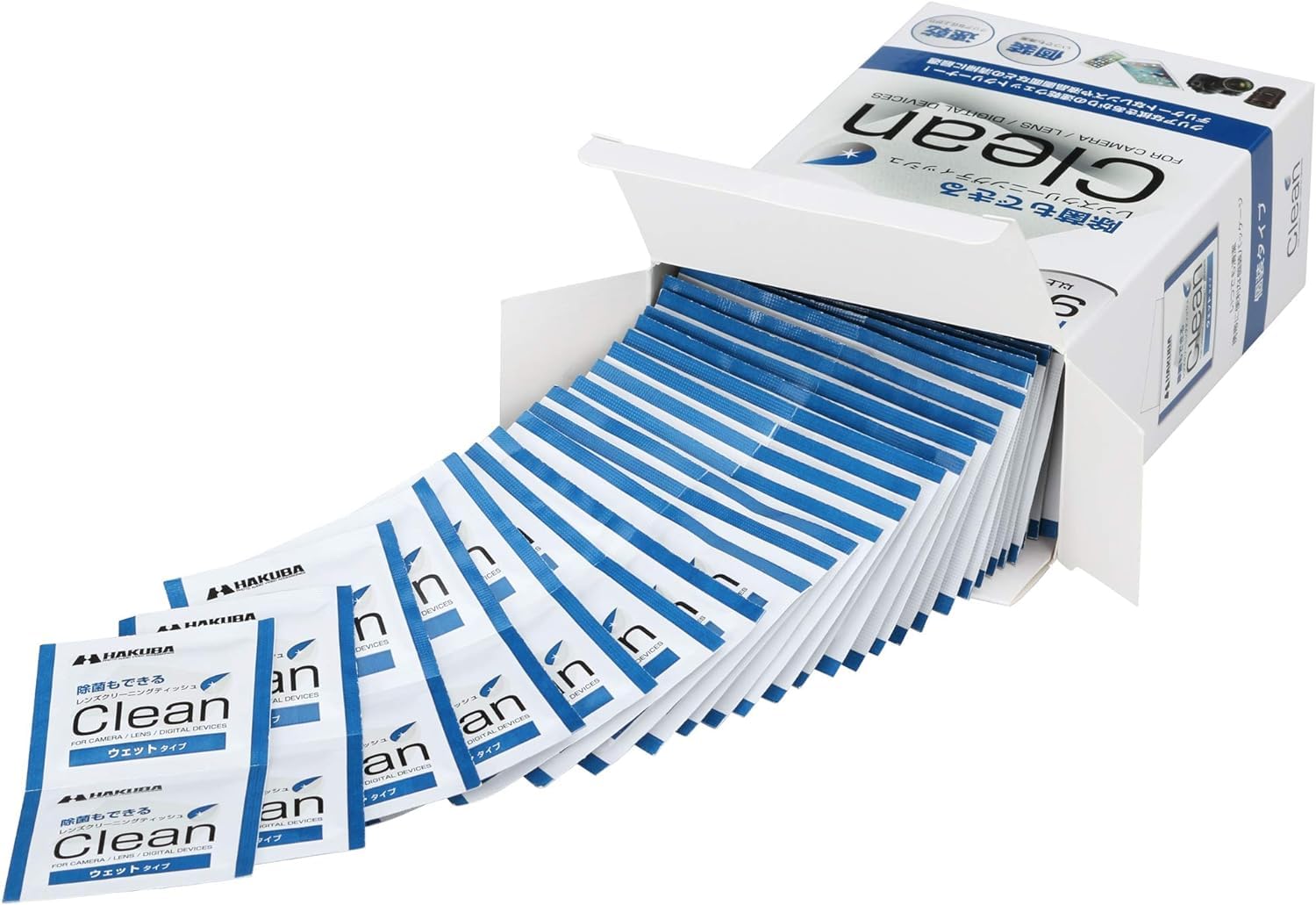 

HAKUBA Lens Cleaning Tissue Quick Dry Wet 100 Sheets KMC-78 білий