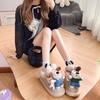 Snow cotton shoes thickened outside the head to keep warm, autumn velvet cute cotton boots