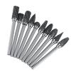 10pcs Tungsten Carbide Steel   Files Burr Set 3mm Shank 6mm Cutting Diameter Double Cut
