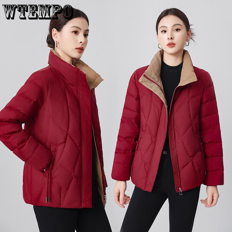 Short Down Jacket for Women Winter Middle Aged and Elderly Mom's White Duck Down Coat