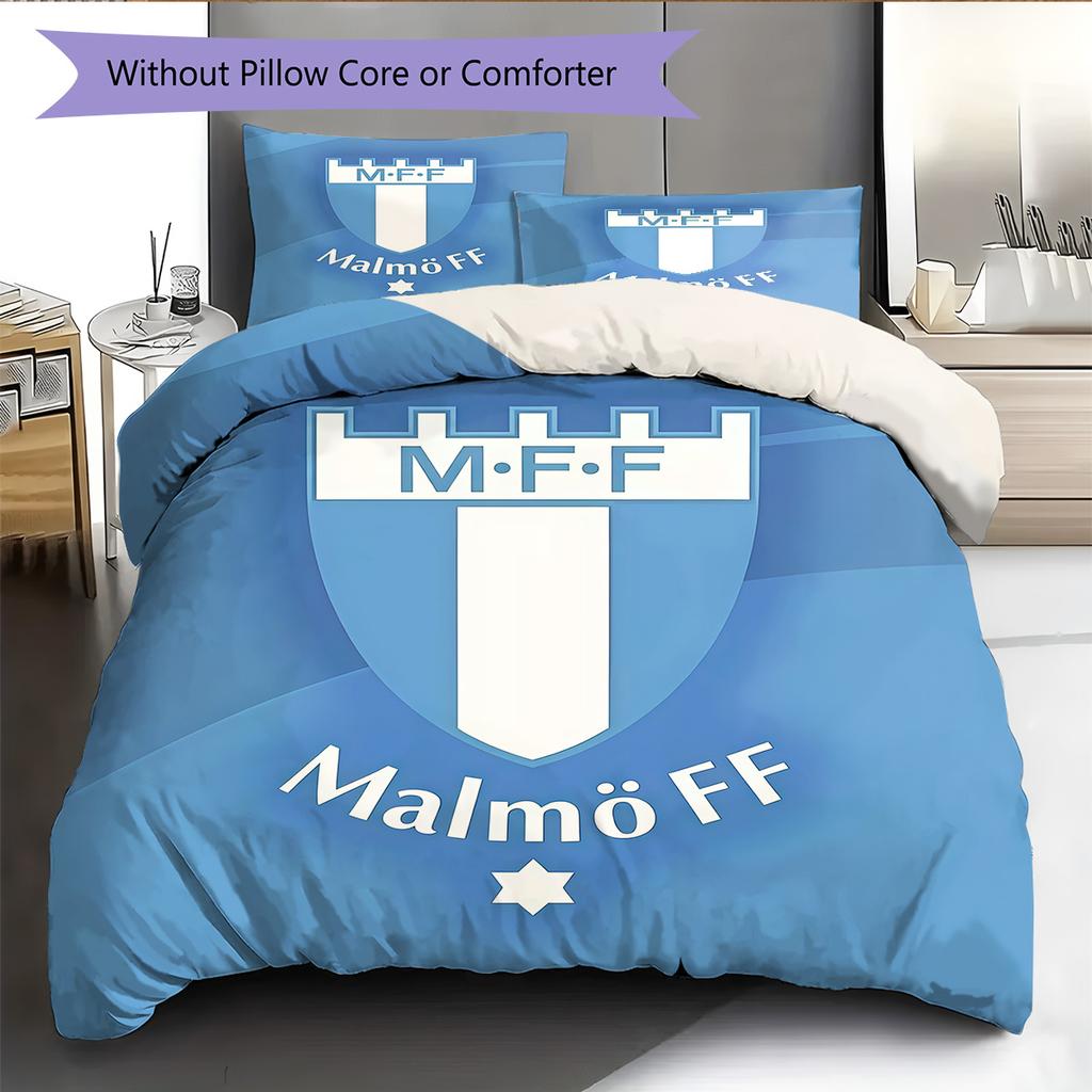 Malmö FF Pattern Bedding Quilt Set Quilt Cover Pillowcase Home Decoration Birthday Gift (1 * duvet cover + 2 * pillowcase, without core)