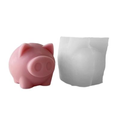 Stampo in Silicone a Forma di Maialino 3D per Candele, Sapone, Resina, Gesso, Stampo per Cubetti di Ghiaccio al Cioccolato Animale Carino, Decorazione da Scrivania