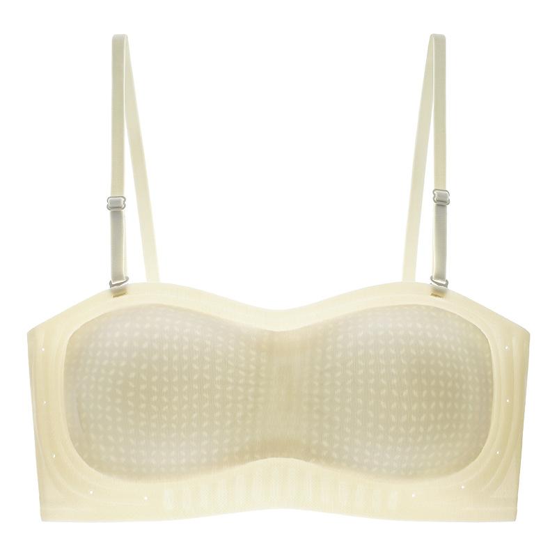 

Summer light and breathable tube top, no shoulder strap, non-slip jelly strip, no steel ring, light chest support xl [38/85abc recommended 57.5-65kg ] шампанського