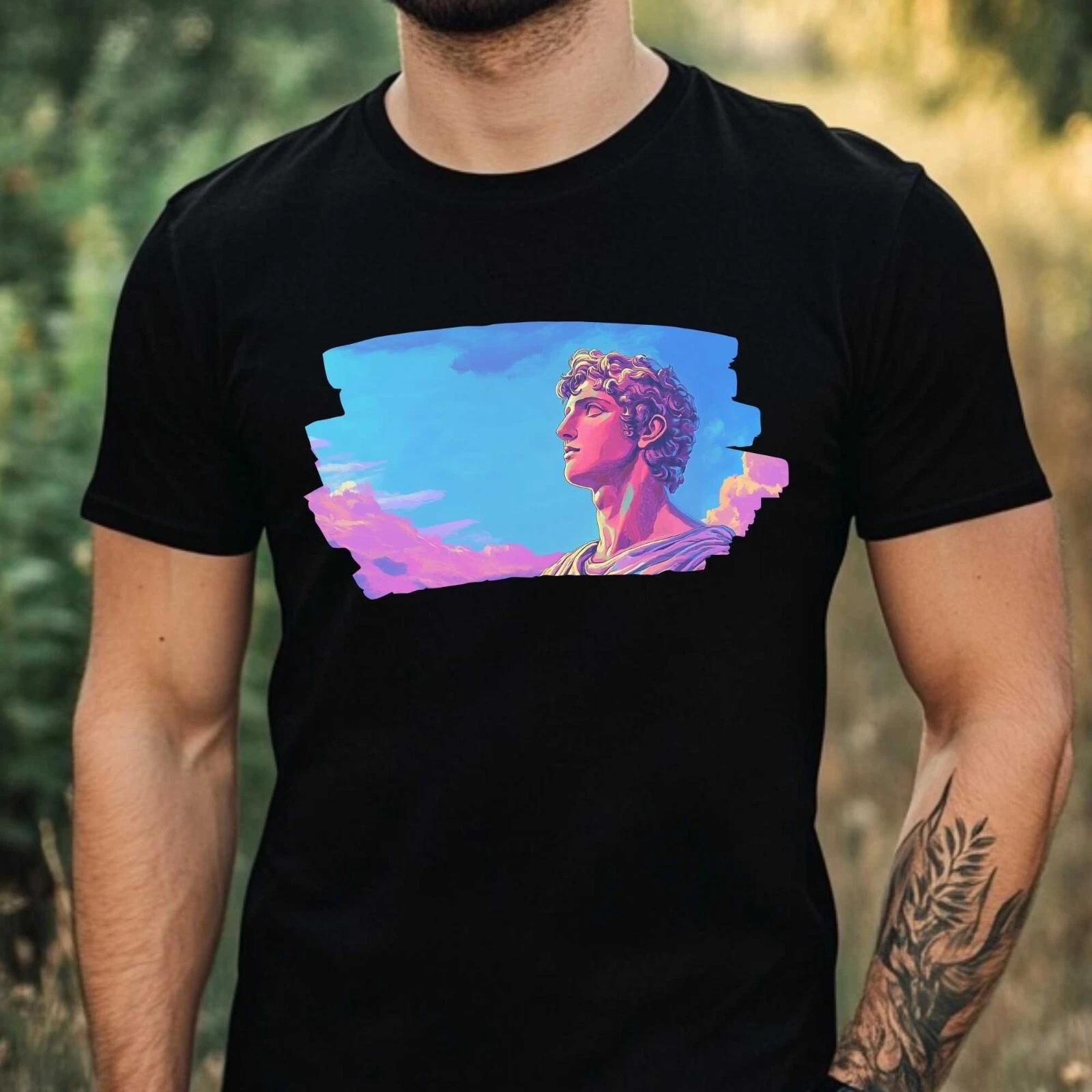 T-Shirt Herren Vaporwave Apollo Motiv Baumwolle Größe XS bis 5XL L