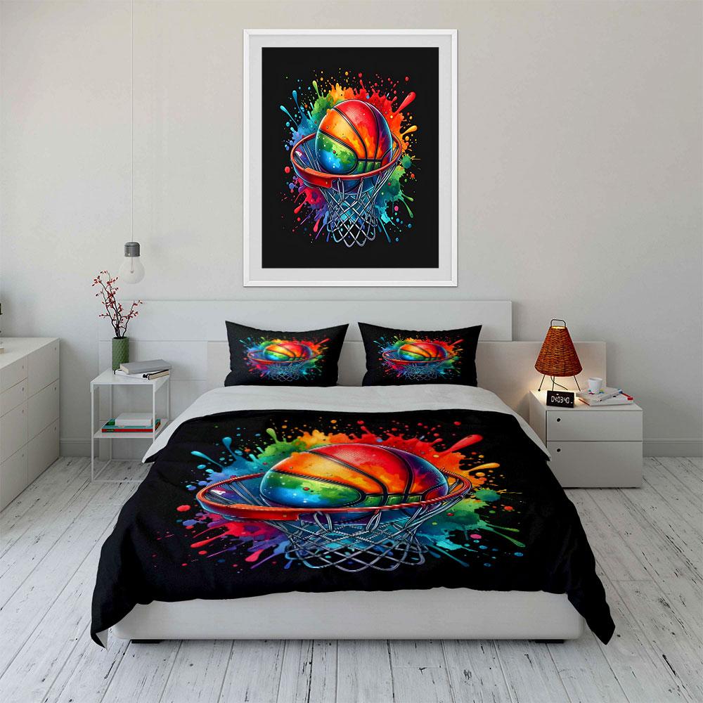 "Vivid Splash Hoops Magic." Bedding Sets Duvet Covers Pillowcases(1* Duvet Cover 2* Pillowcases Without Duvet Insert)