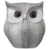 Modern Classy Happy Owl Resin Art Figure Showpiece (Pack of 1, Silver)