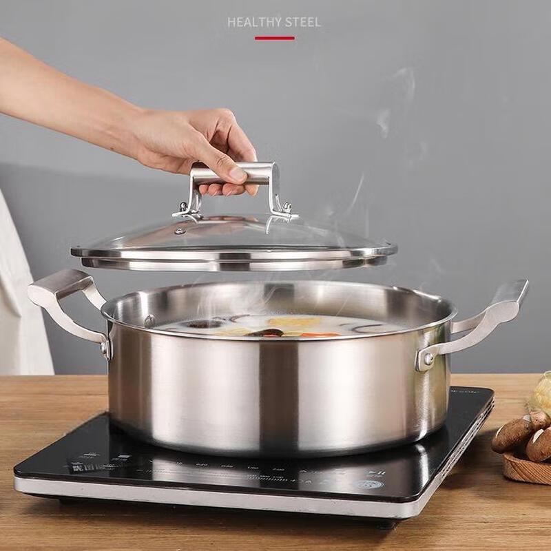 Zhishi 304 Stainless Steel Flat-Bottom Soup Pot